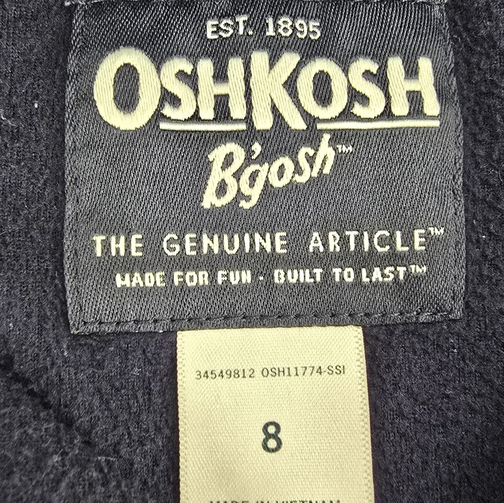 OshKosh B'gosh Navy and Burgundy Fleece Sweatshirt Size 8